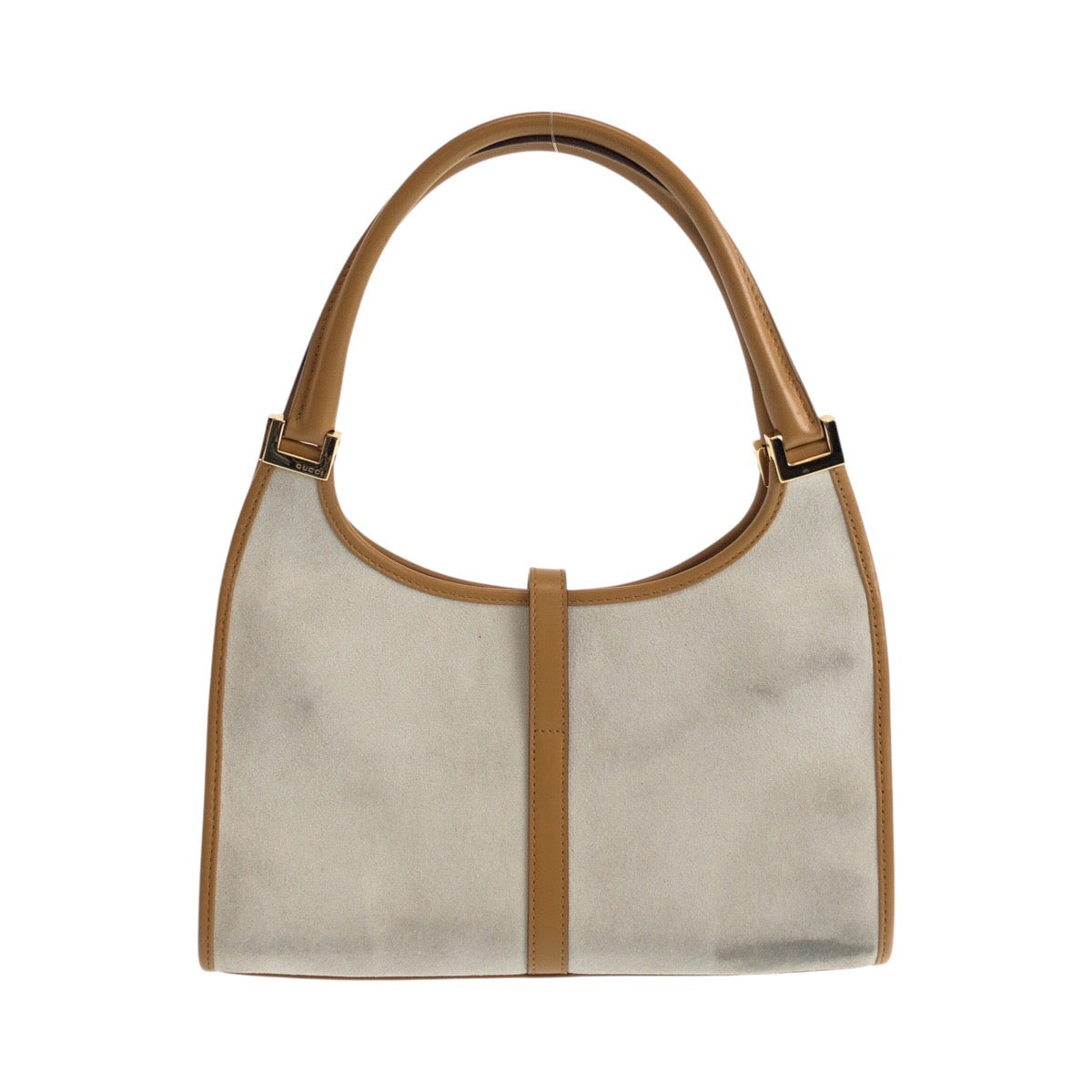 GUCCI Shoulder Bag 002 1068 Suede, Leather Gray Camel Gold Metal Jackie Women Used
