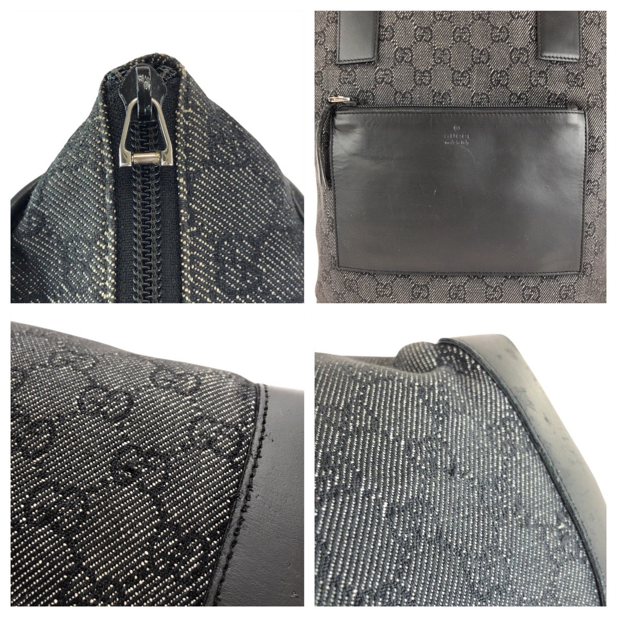 GUCCI Tote Bag 28892 GG canvas, leather Black black Tote Bag Shoulder Bag Women Used