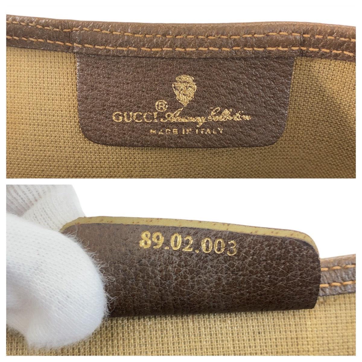 GUCCI Tote Bag 89 02 003 GG Supreme Canvas Brown Beige Gold Metal Tote Bag Shoulder Bag Sherry Line Old Gucci Women Used