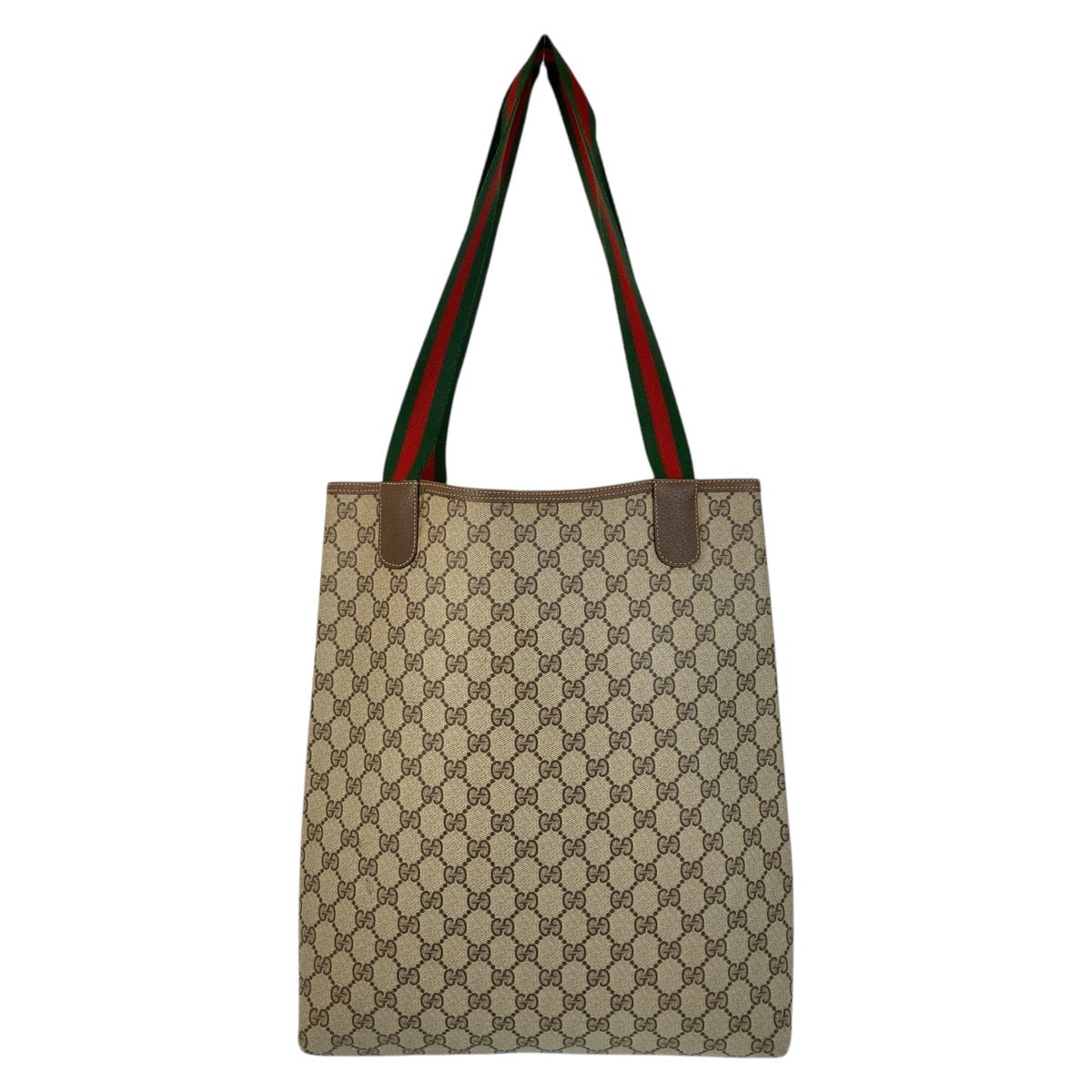 GUCCI Tote Bag 89 02 003 GG Supreme Canvas Brown Beige Gold Metal Tote Bag Shoulder Bag Sherry Line Old Gucci Women Used
