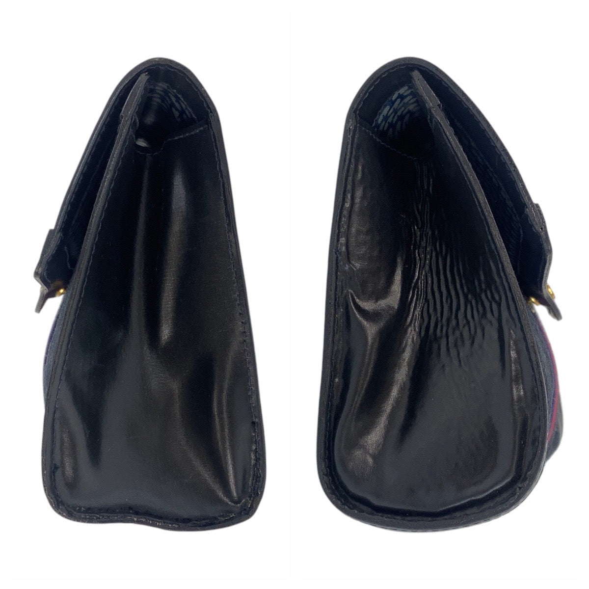 GUCCI Clutch bag Suede, Leather Navy Gold Metal Sherry line Women Used