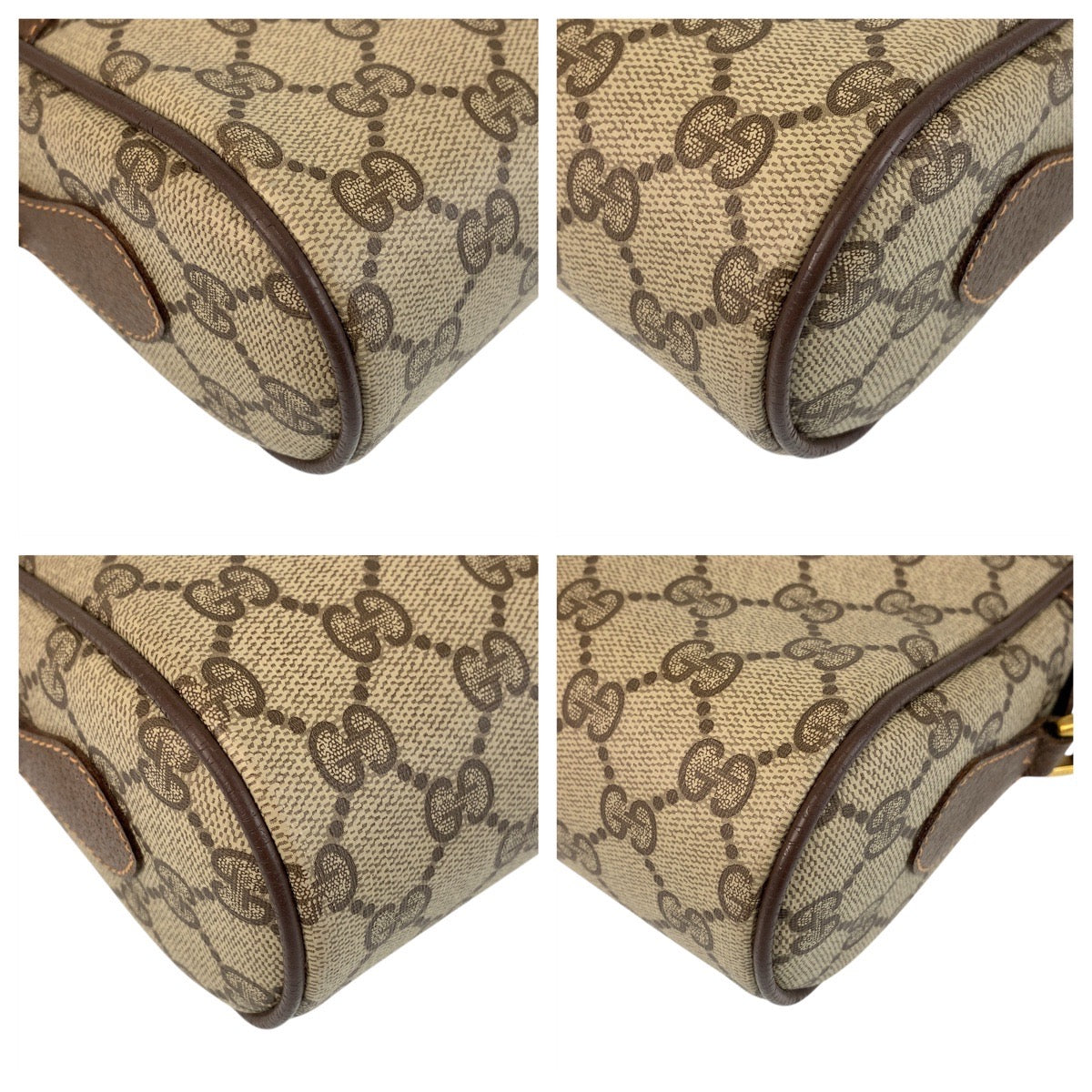 GUCCI Shoulder Bag 119 02 087 PVC, Leather Brown Beige Gold Metal Shoulder Bag pochette Sherry Line Old Gucci Women Used