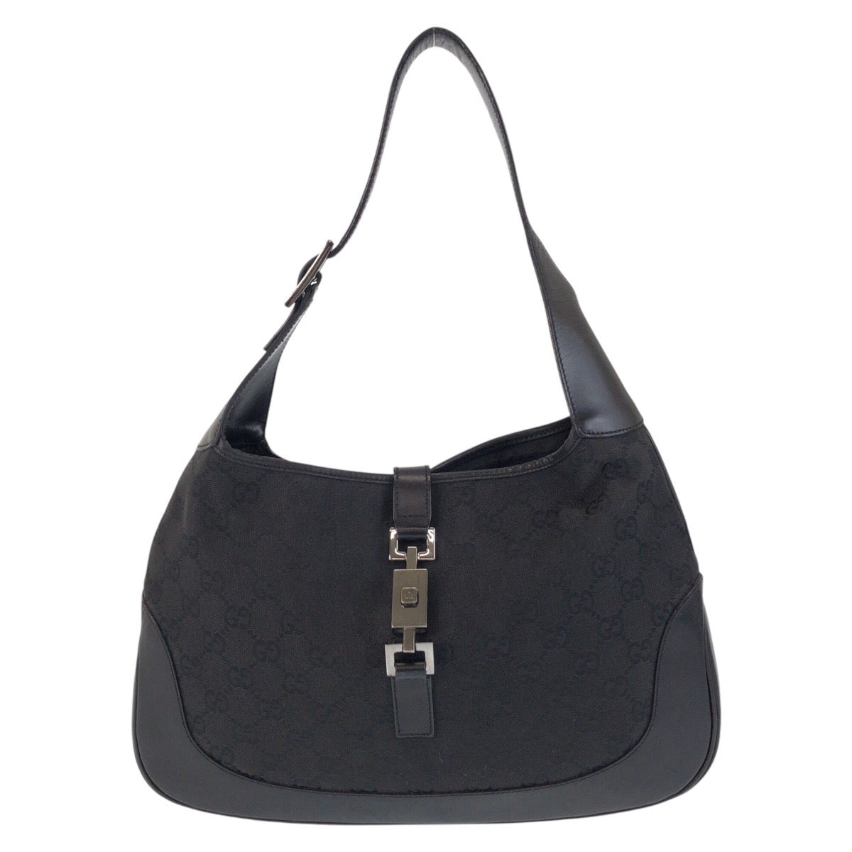 GUCCI Shoulder Bag 00963 GG canvas, leather black Jackie Women Used
