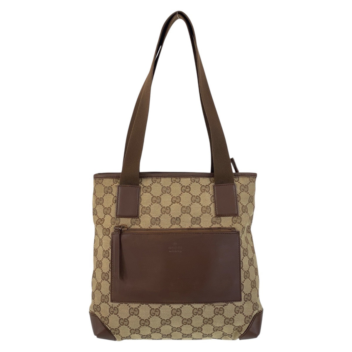 GUCCI Tote Bag 019 0402 GG canvas, leather Brown beige Tote Bag Shoulder Bag Women Used
