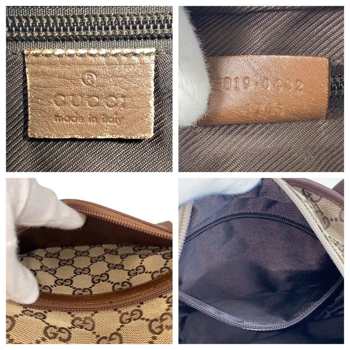 GUCCI Tote Bag 019 0402 GG canvas, leather Brown beige Tote Bag Shoulder Bag Women Used
