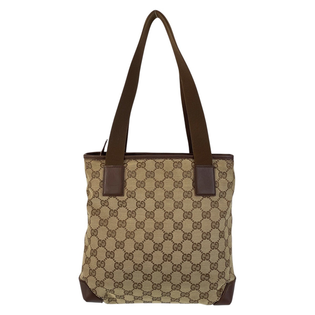 GUCCI Tote Bag 019 0402 GG canvas, leather Brown beige Tote Bag Shoulder Bag Women Used