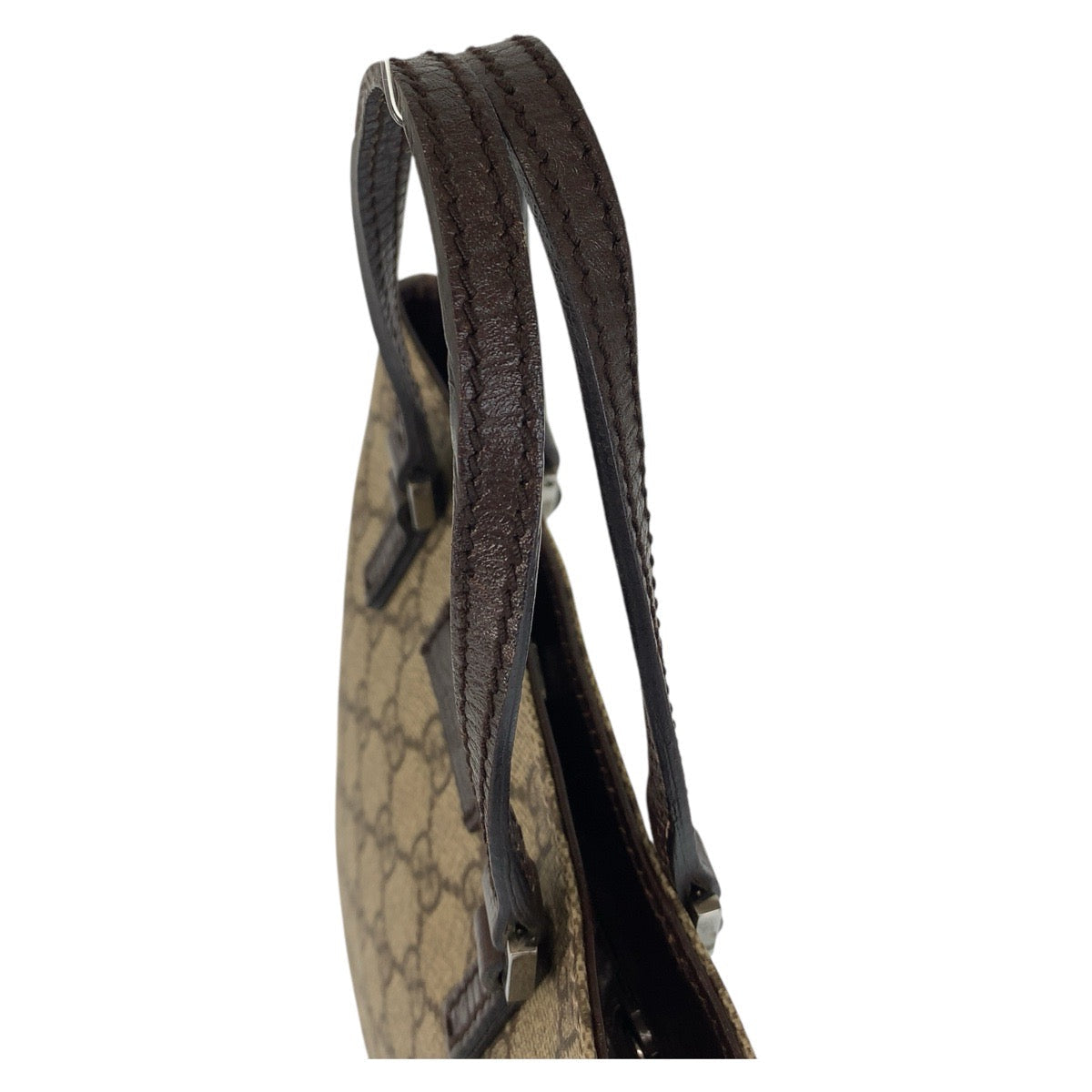 GUCCI Tote Bag 114600 GG Supreme canvas, leather Beige brown Tote Bag handbag Women Used