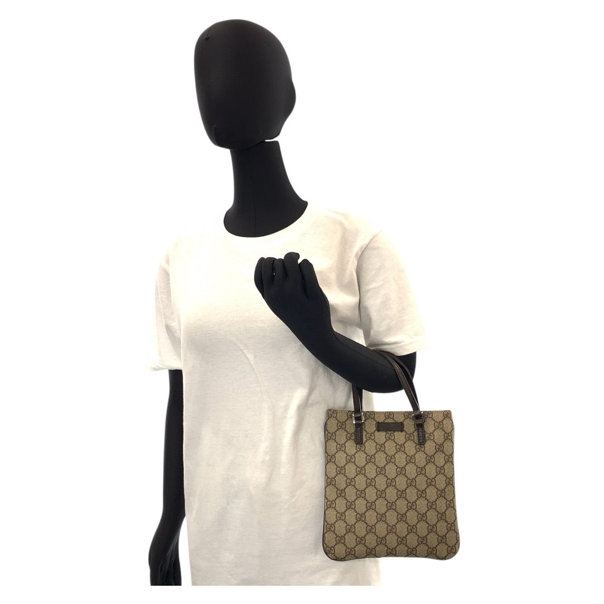 GUCCI Tote Bag 114600 GG Supreme canvas, leather Beige brown Tote Bag handbag Women Used