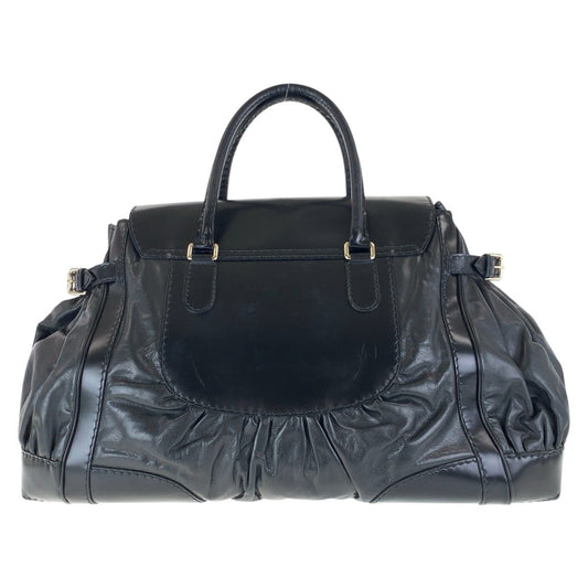 GUCCI Tote Bag 189881 leather Black GoldMetal Tote Bag handbag Queen Women Used