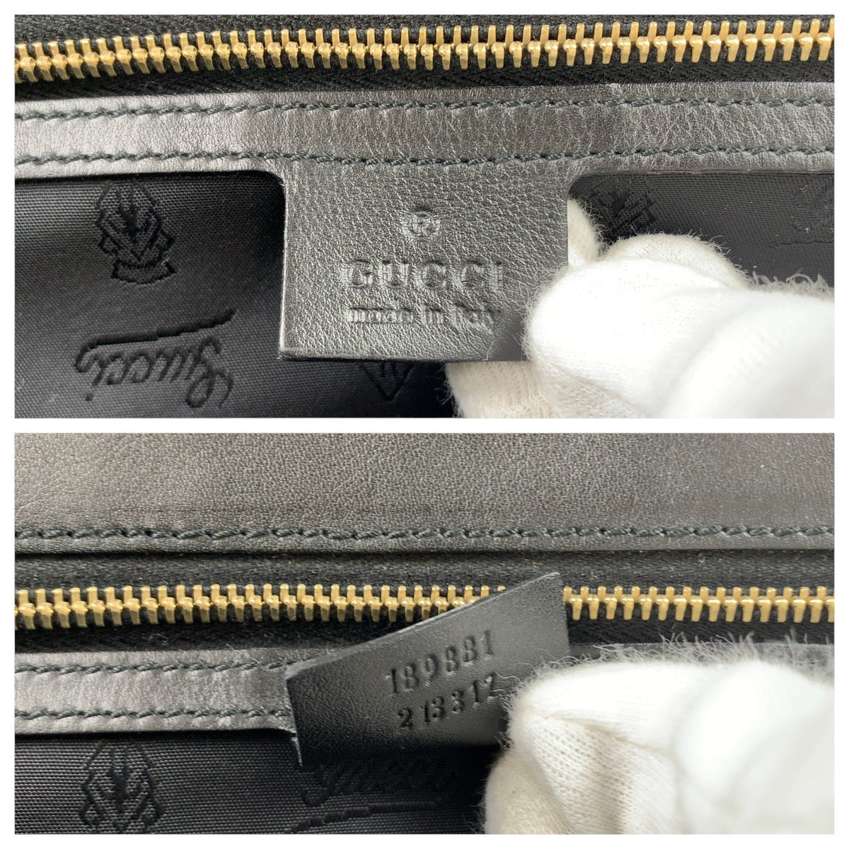 GUCCI Tote Bag 189881 leather Black GoldMetal Tote Bag handbag Queen Women Used