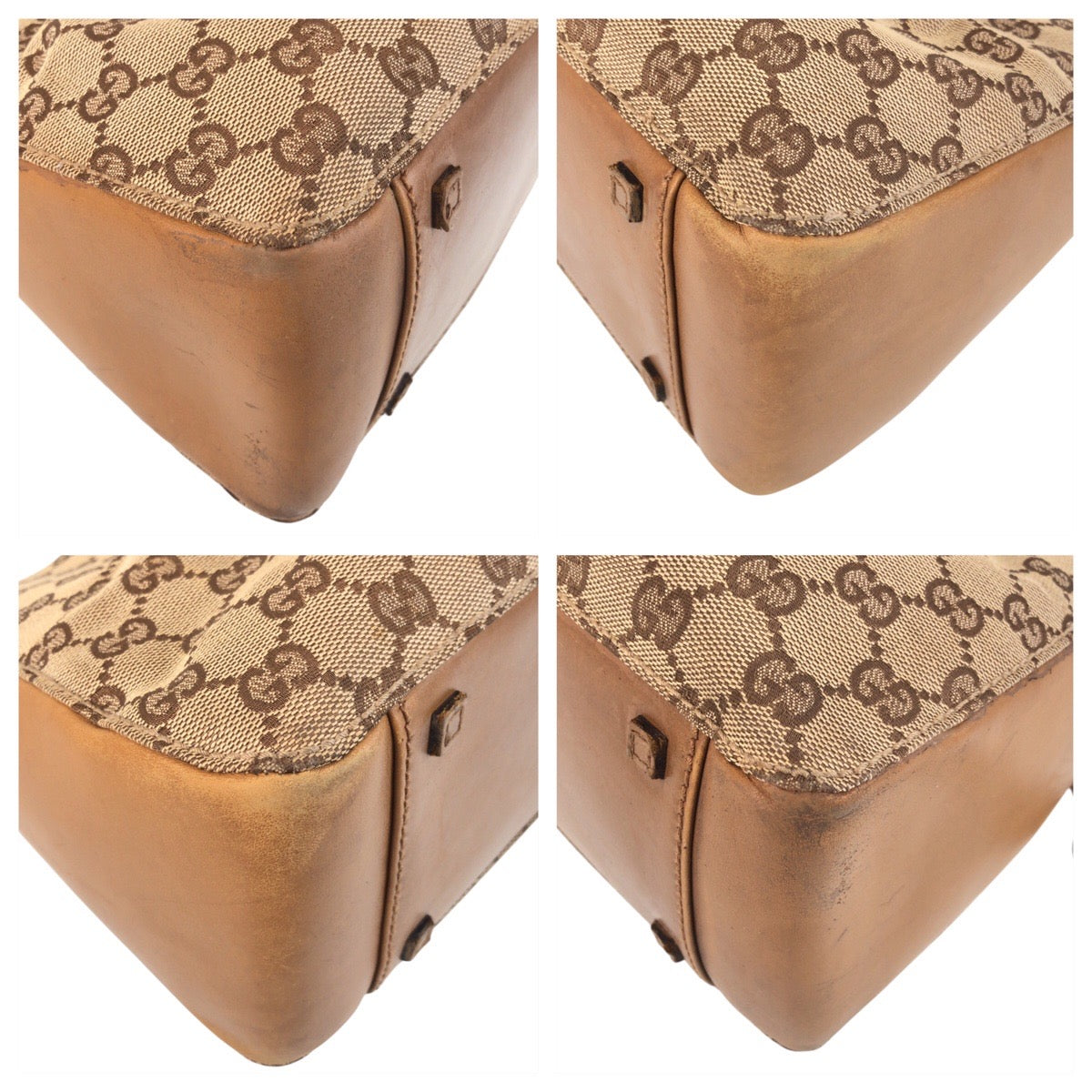 GUCCI Tote Bag 94898 GG canvas, leather Beige brown Tote Bag Shoulder Bag Women Used