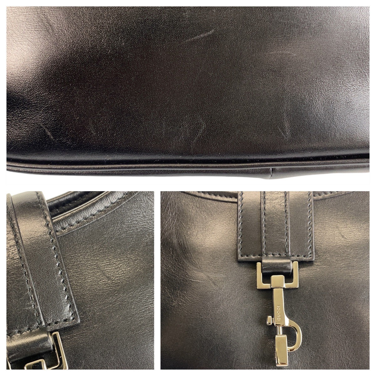 GUCCI Shoulder Bag 143747 leather Black black Women Used