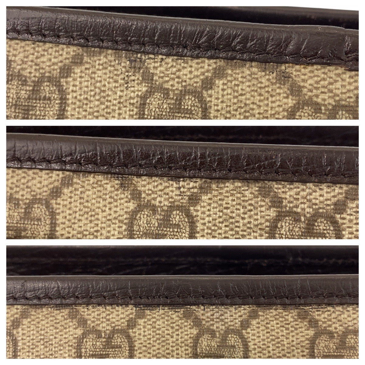 GUCCI Tote Bag 114595 GG Supreme canvas, leather Beige brown Tote Bag Shoulder Bag Women Used