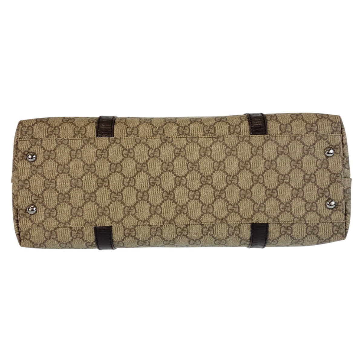 GUCCI Tote Bag 114595 GG Supreme canvas, leather Beige brown Tote Bag Shoulder Bag Women Used