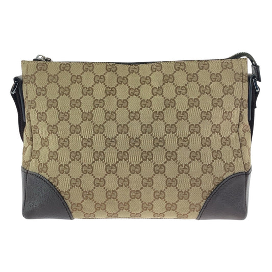 GUCCI Shoulder Bag 114273 GG canvas, leather Beige brown Crossbody Shoulder Bag Women Used