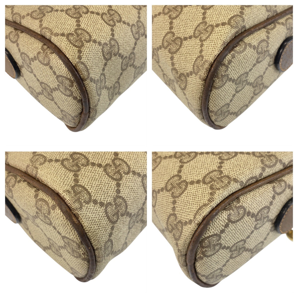 GUCCI Shoulder Bag 51 01 3552 GG Supreme canvas, leather Beige Brown Gold Metal Shoulder Bag pochette Sherry line Women Used