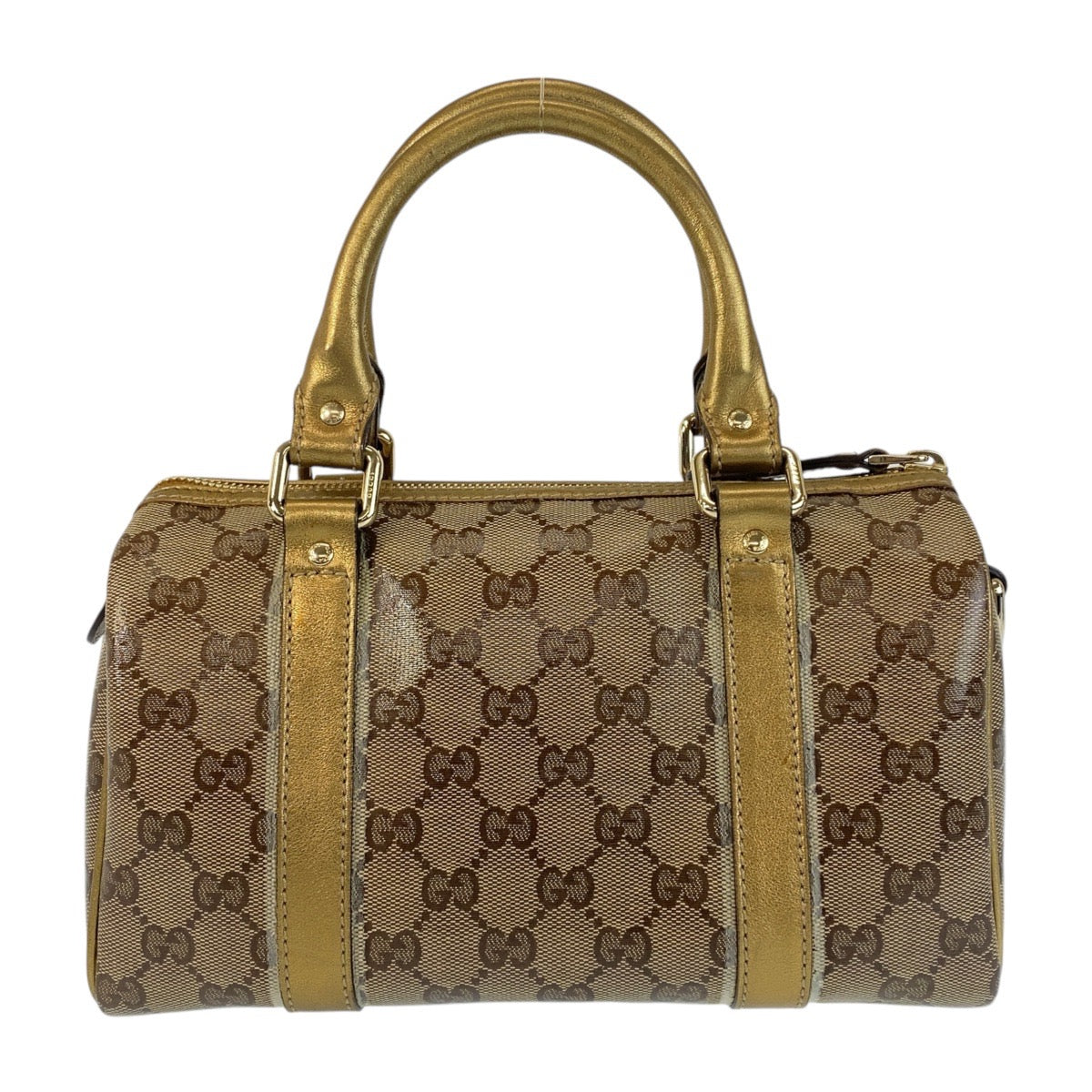 GUCCI Handbag 193604 PVC Beige Gold GoldMetal Handbags Mini Boston Duffel bag GG crystal Women Used