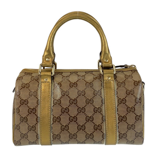 GUCCI Handbag 193604 PVC Beige Gold GoldMetal Handbags Mini Boston Duffel bag GG crystal Women Used