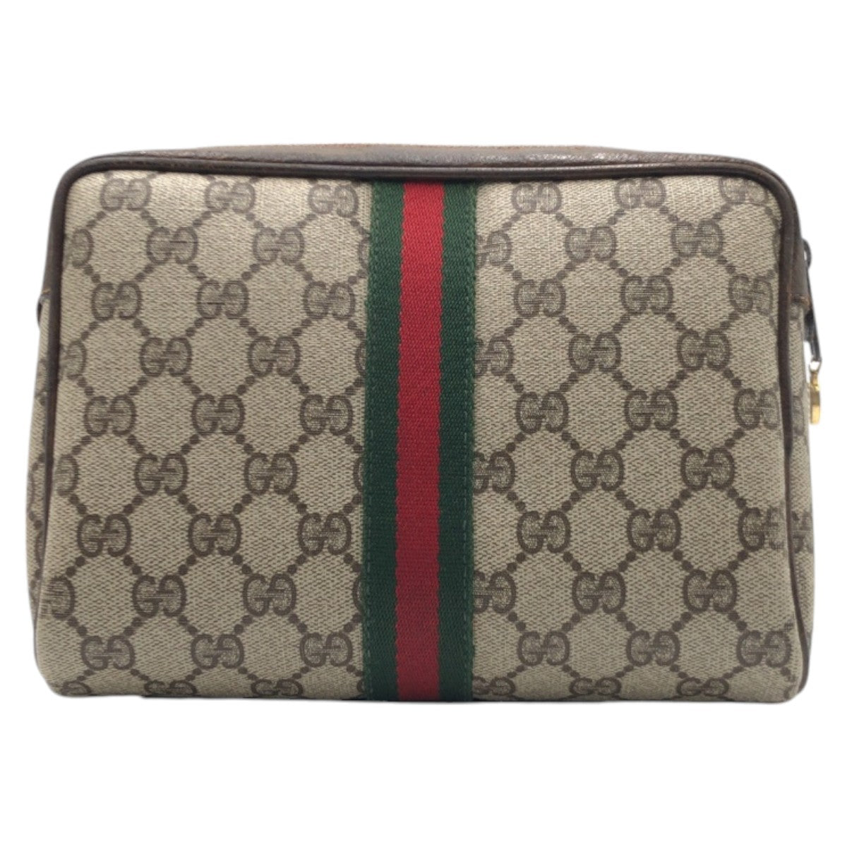 GUCCI Clutch bag 98 16 014 GG Supreme Canvas Brown Sherry line