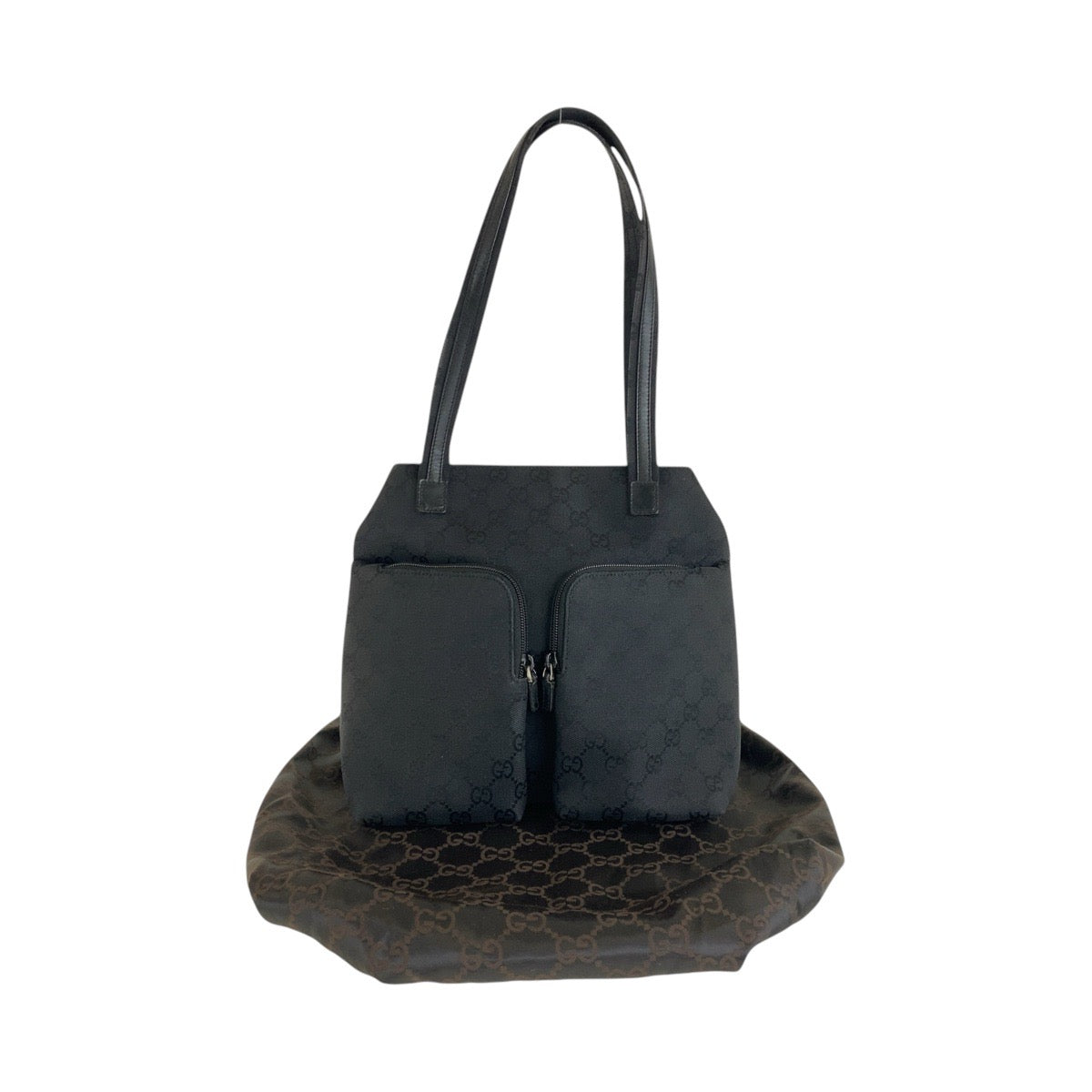 GUCCI Shoulder Bag 002 1076 GG canvas Black black Shoulder Bag Women Used