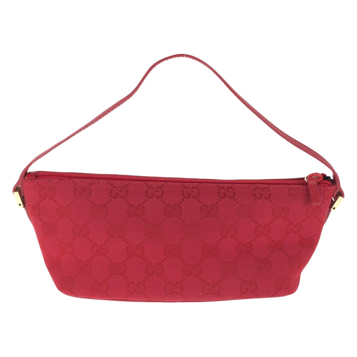 GUCCI Handbag 039 1103 GG canvas, leather Red Gold Metal Handbag accessory pouch Women Used