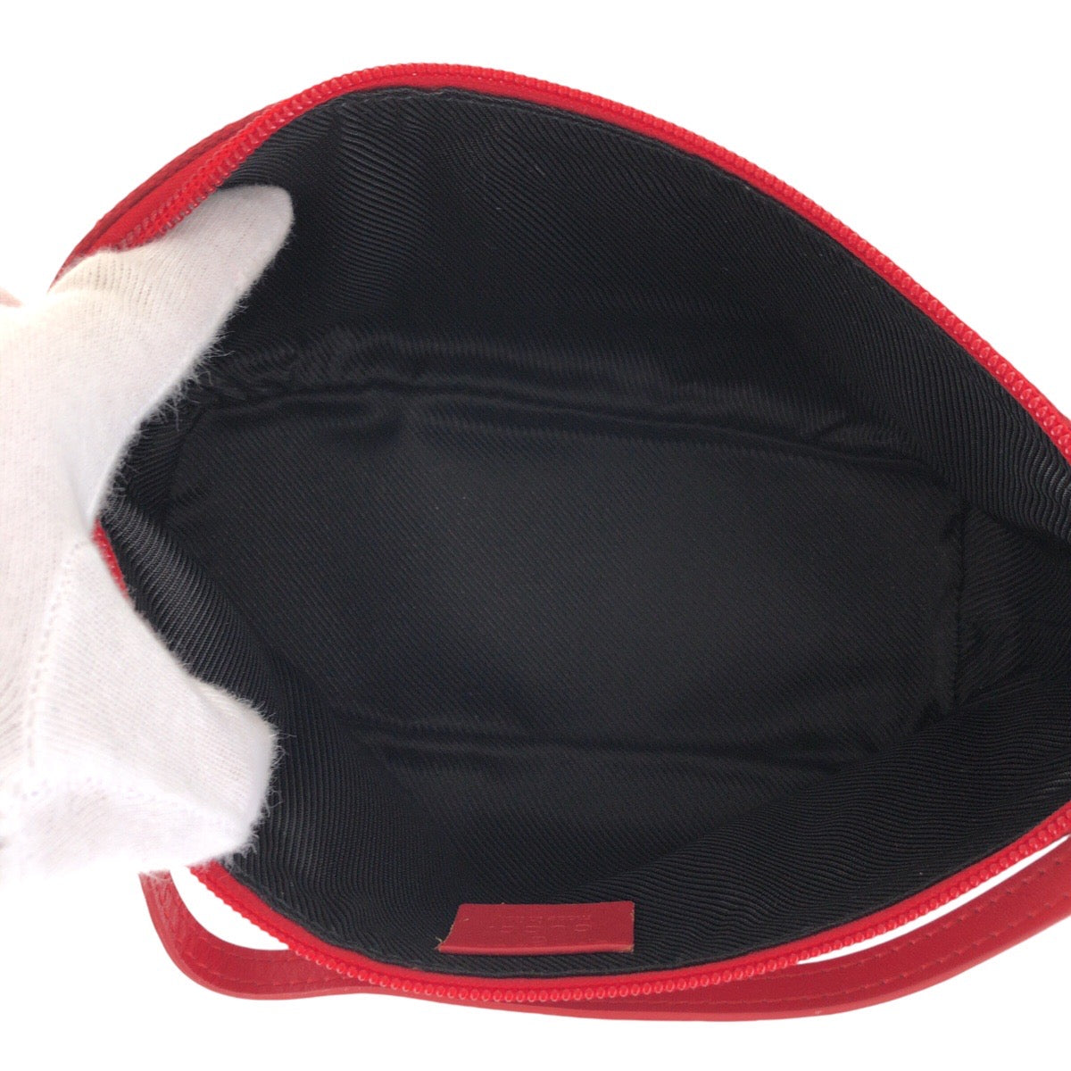 GUCCI Handbag 039 1103 GG canvas, leather Red Gold Metal Handbag accessory pouch Women Used
