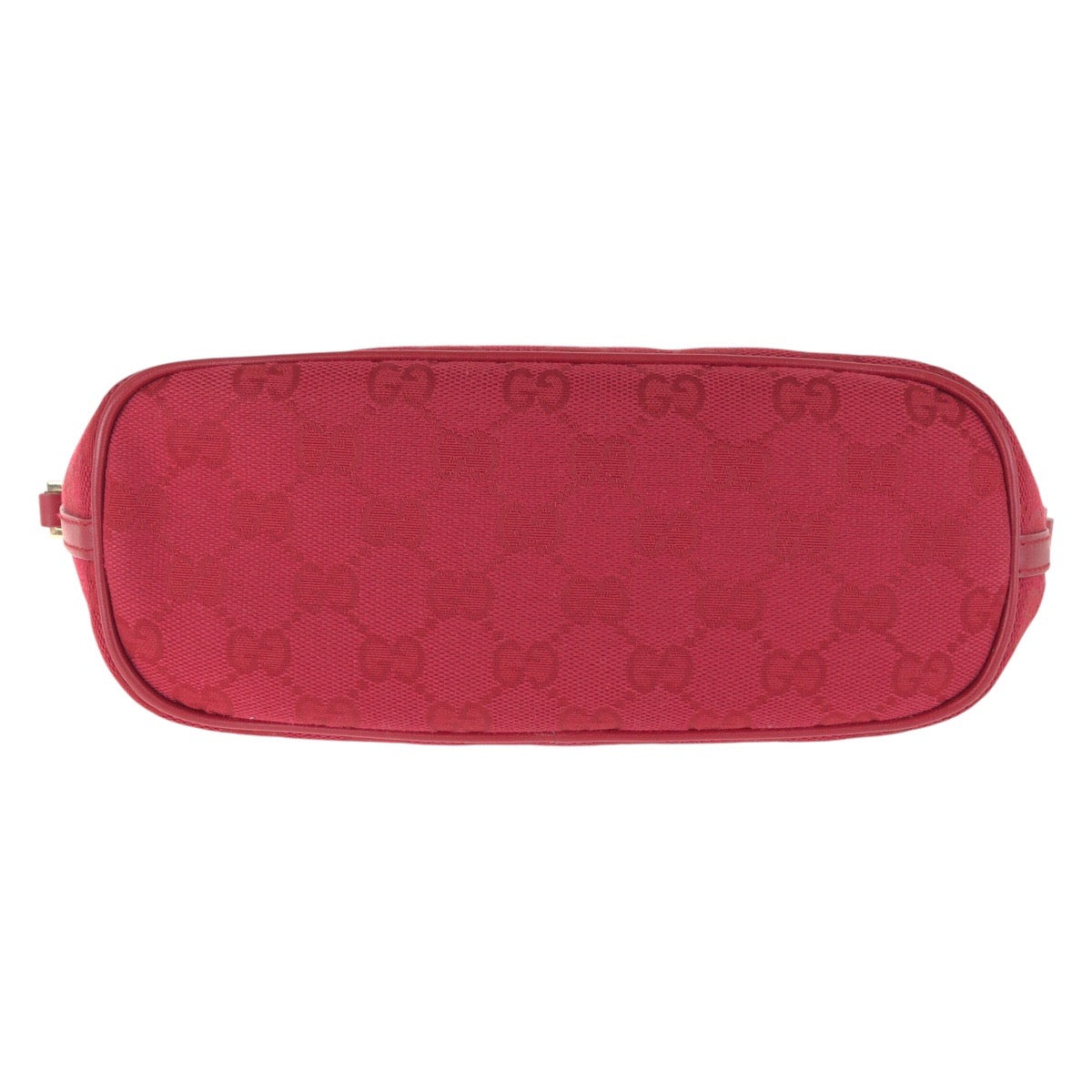 GUCCI Handbag 039 1103 GG canvas, leather Red Gold Metal Handbag accessory pouch Women Used