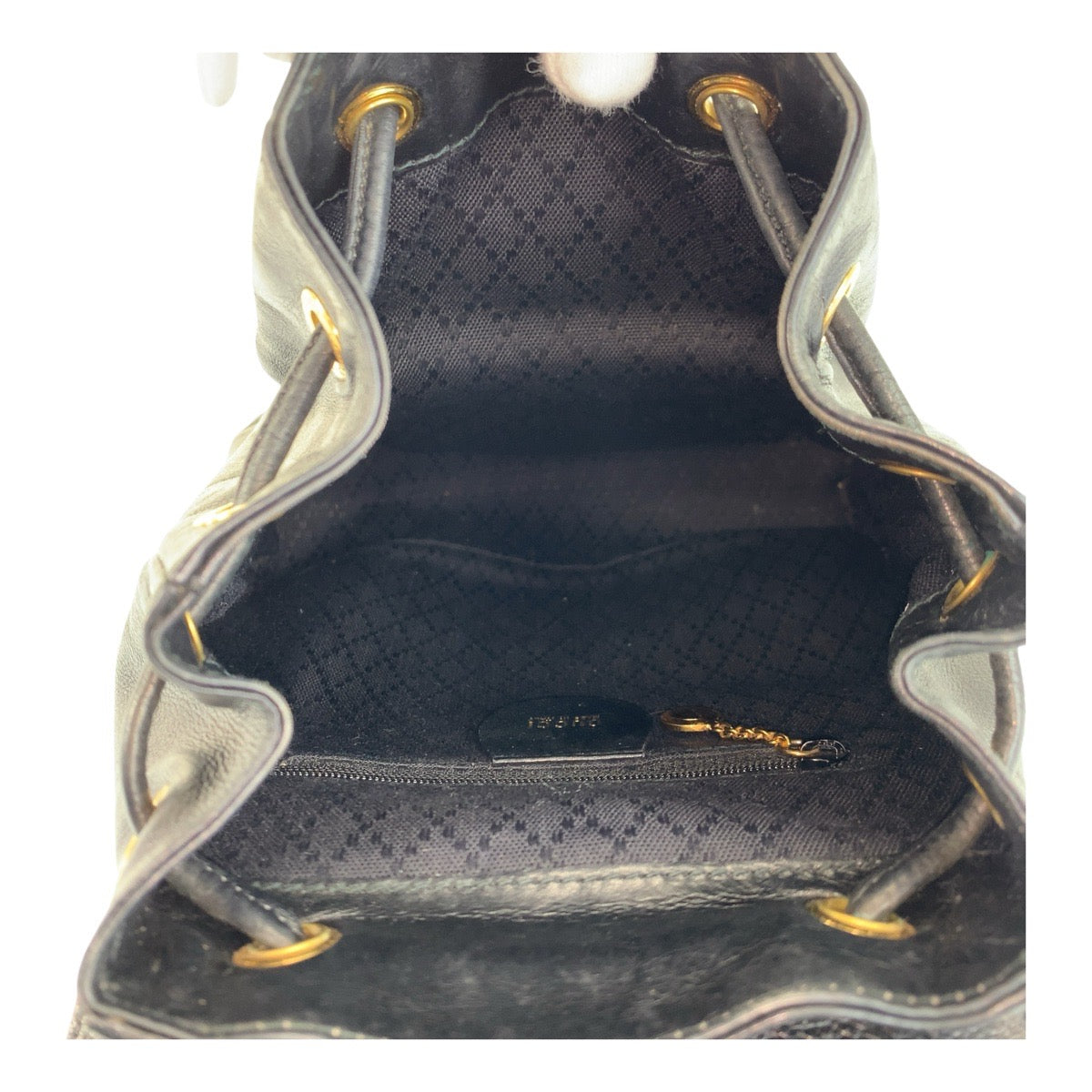 GUCCI Backpack 003 1705 0030 leather Black Gold Metal Backpack Backpack Bamboo Women Used