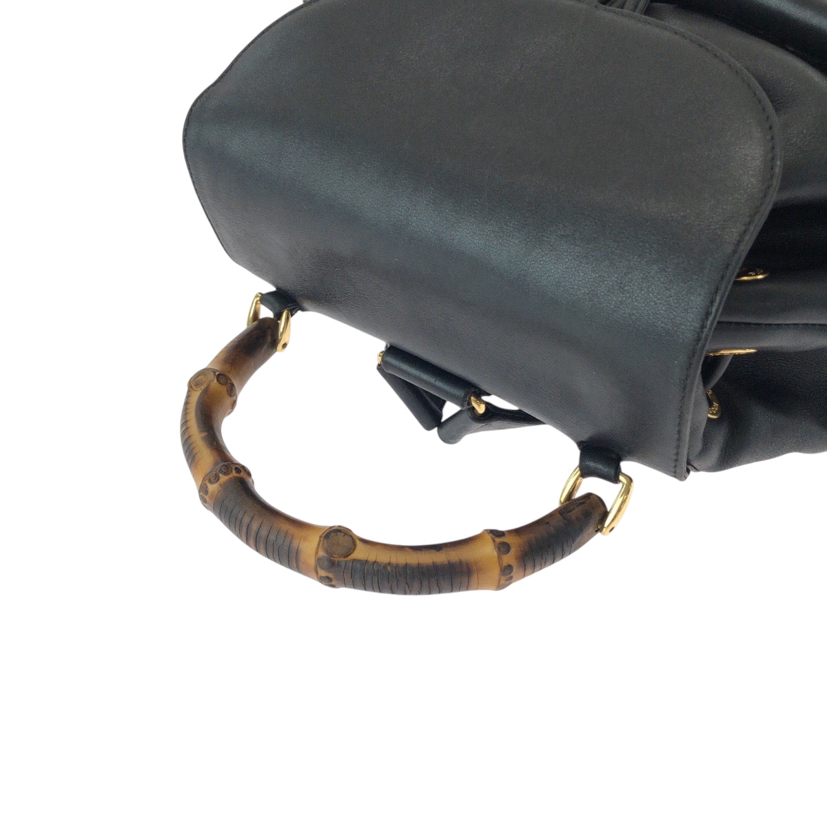 GUCCI Backpack 003 2058 0016 leather Black Brown Backpack Backpack Bamboo Old Gucci Women Used