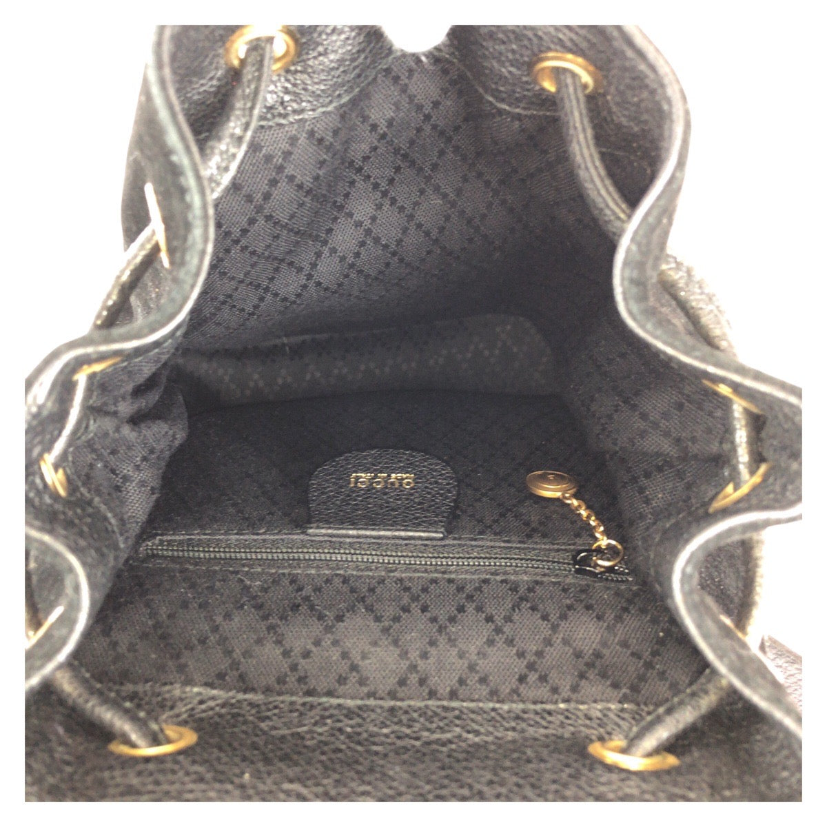 GUCCI Backpack 003 1705 Suede, Leather Black GoldMetal Backpack bag pack Bamboo Women Used