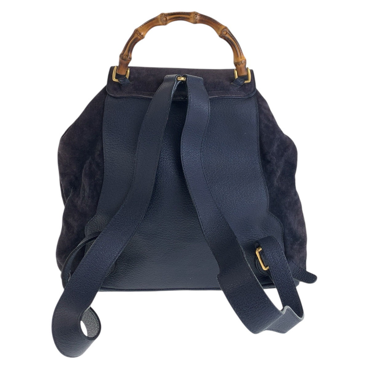 GUCCI Backpack 003 2058 0016 Suede, Leather Navy Backpacks & Daypacks Backpacks Bamboo Women Used