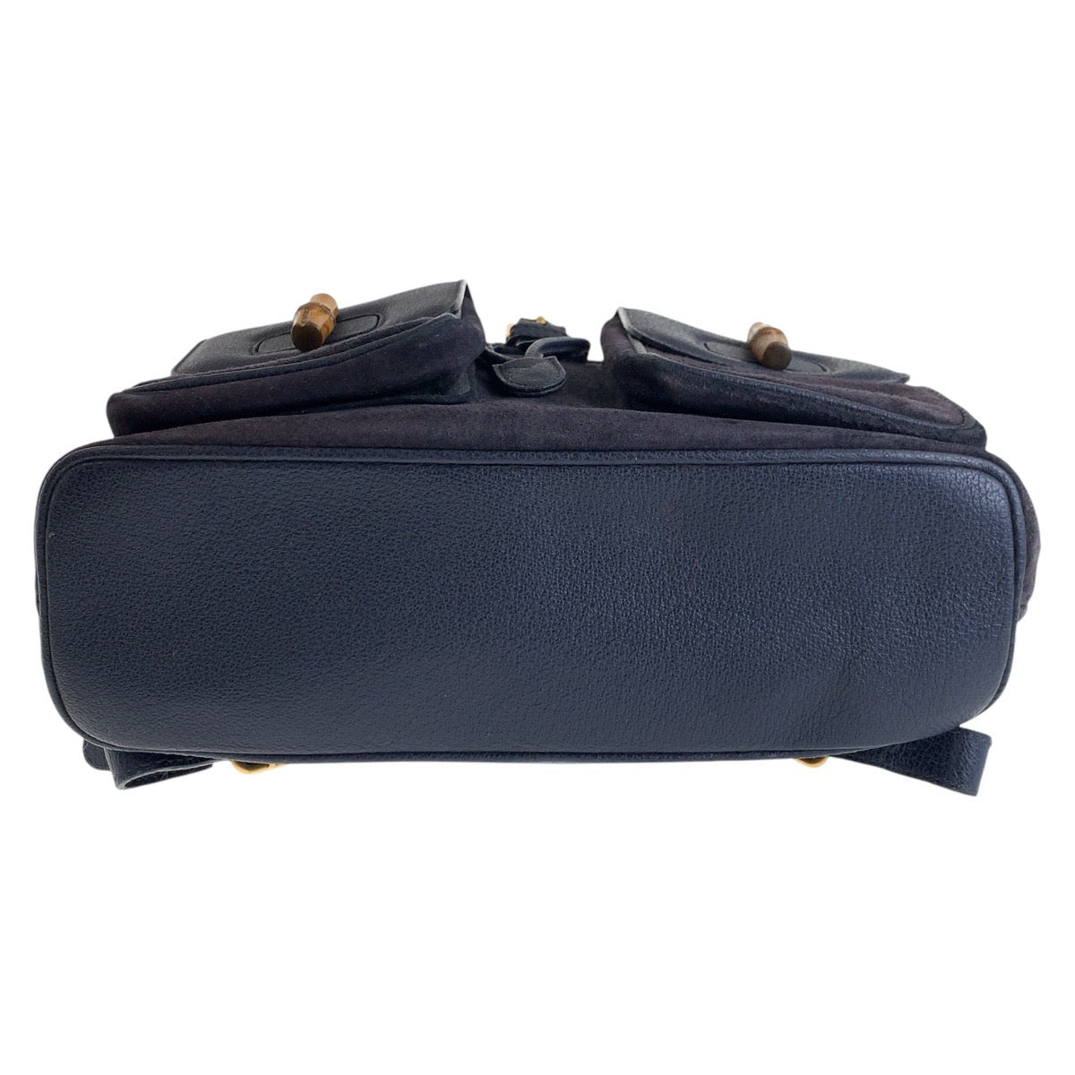 GUCCI Backpack 003 2058 0016 Suede, Leather Navy Backpacks & Daypacks Backpacks Bamboo Women Used