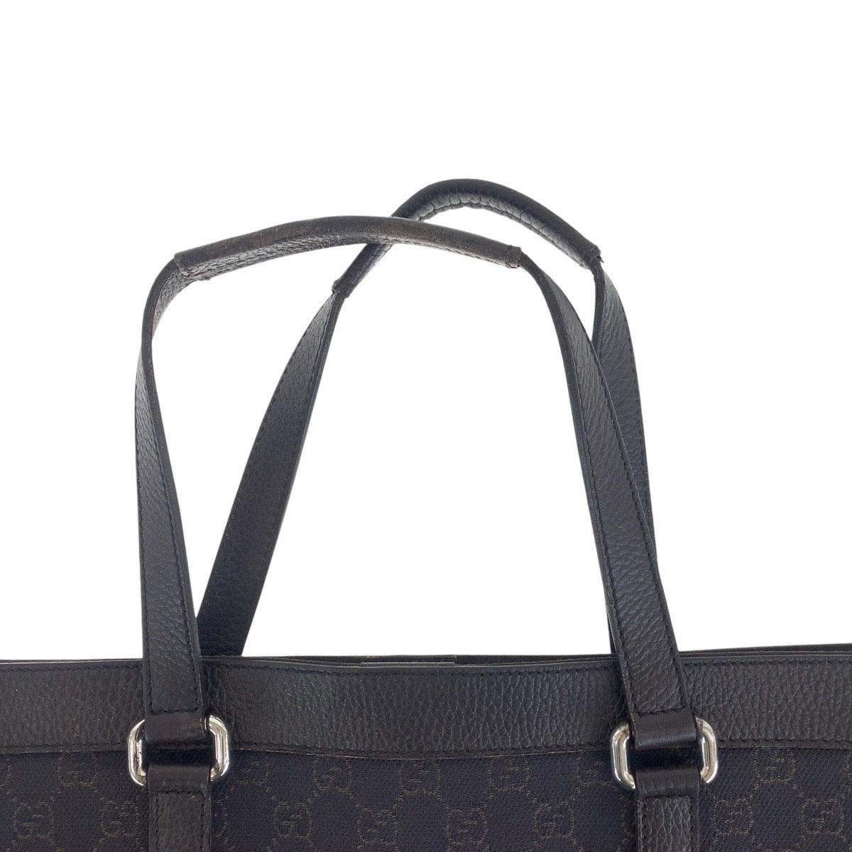 GUCCI Tote Bag 308410 GG canvas, leather Brown Silver Metal Tote Bag Shoulder Bag Unisex Women Used