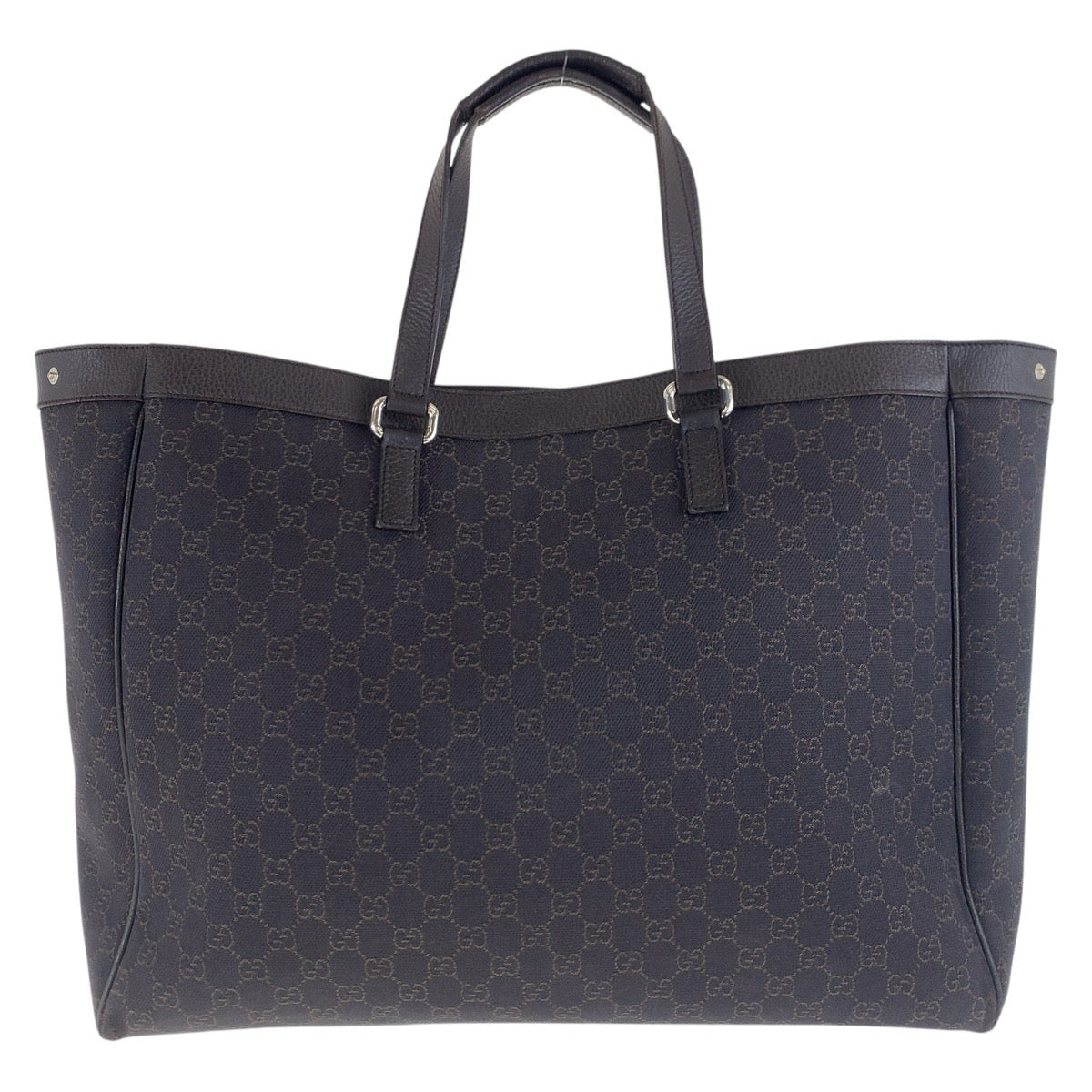 GUCCI Tote Bag 308410 GG canvas, leather Brown Silver Metal Tote Bag Shoulder Bag Unisex Women Used