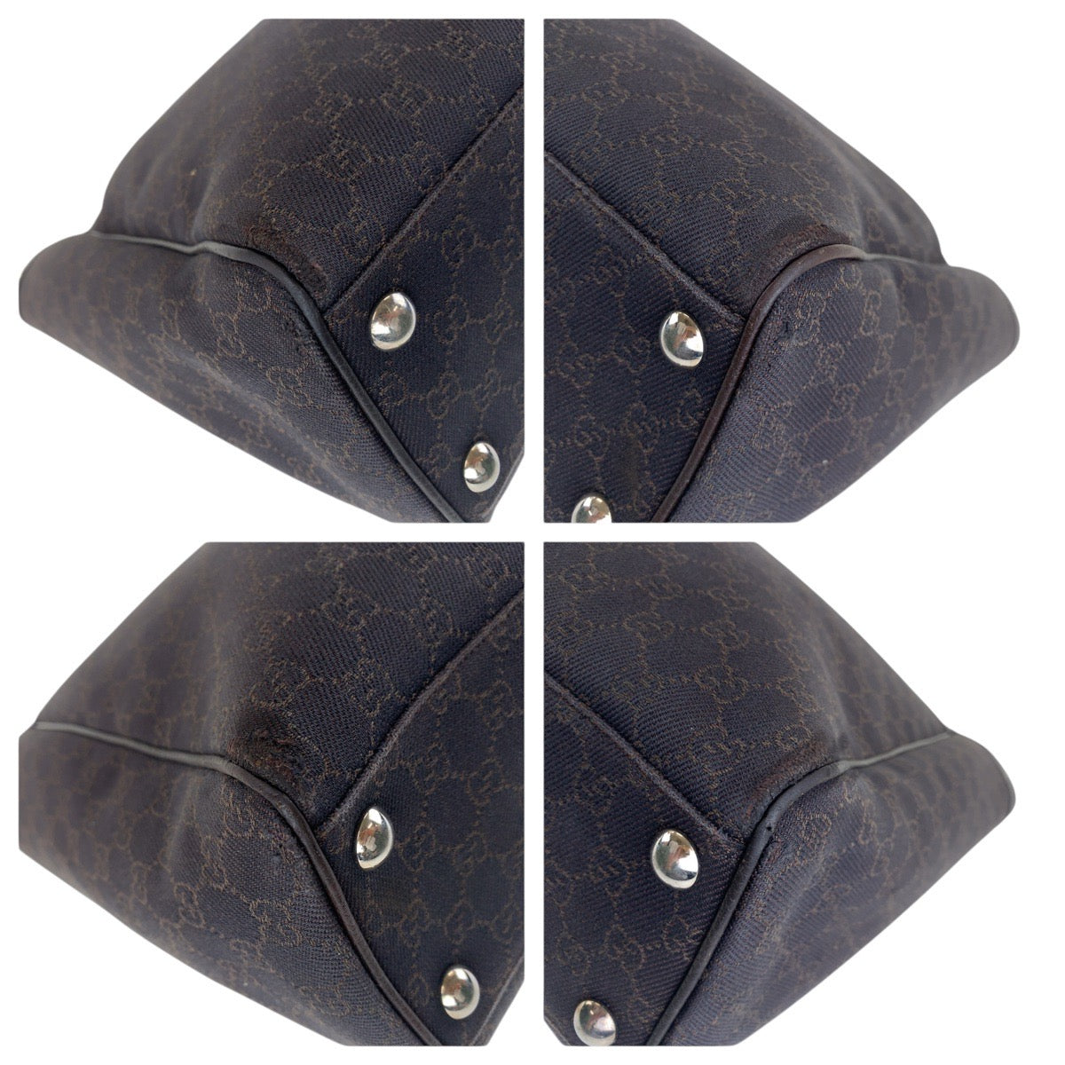 GUCCI Tote Bag 308410 GG canvas, leather Brown Silver Metal Tote Bag Shoulder Bag Unisex Women Used