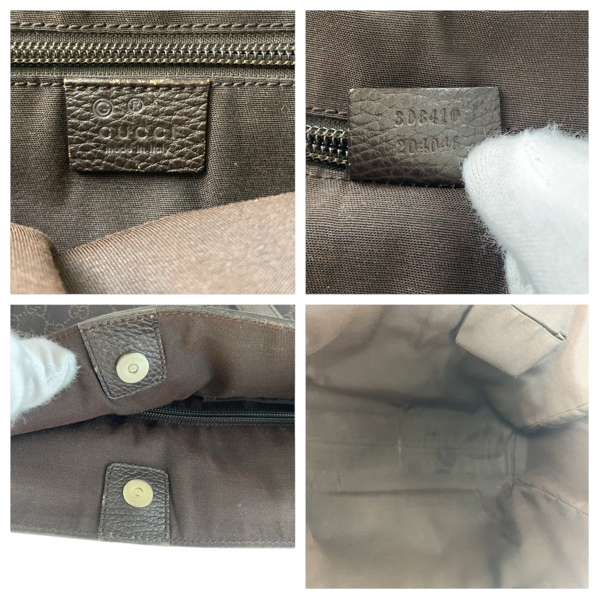 GUCCI Tote Bag 308410 GG canvas, leather Brown Silver Metal Tote Bag Shoulder Bag Unisex Women Used