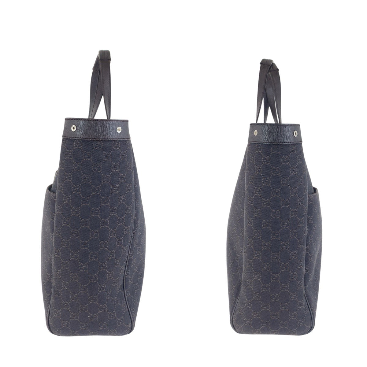 GUCCI Tote Bag 308410 GG canvas, leather Brown Silver Metal Tote Bag Shoulder Bag Unisex Women Used