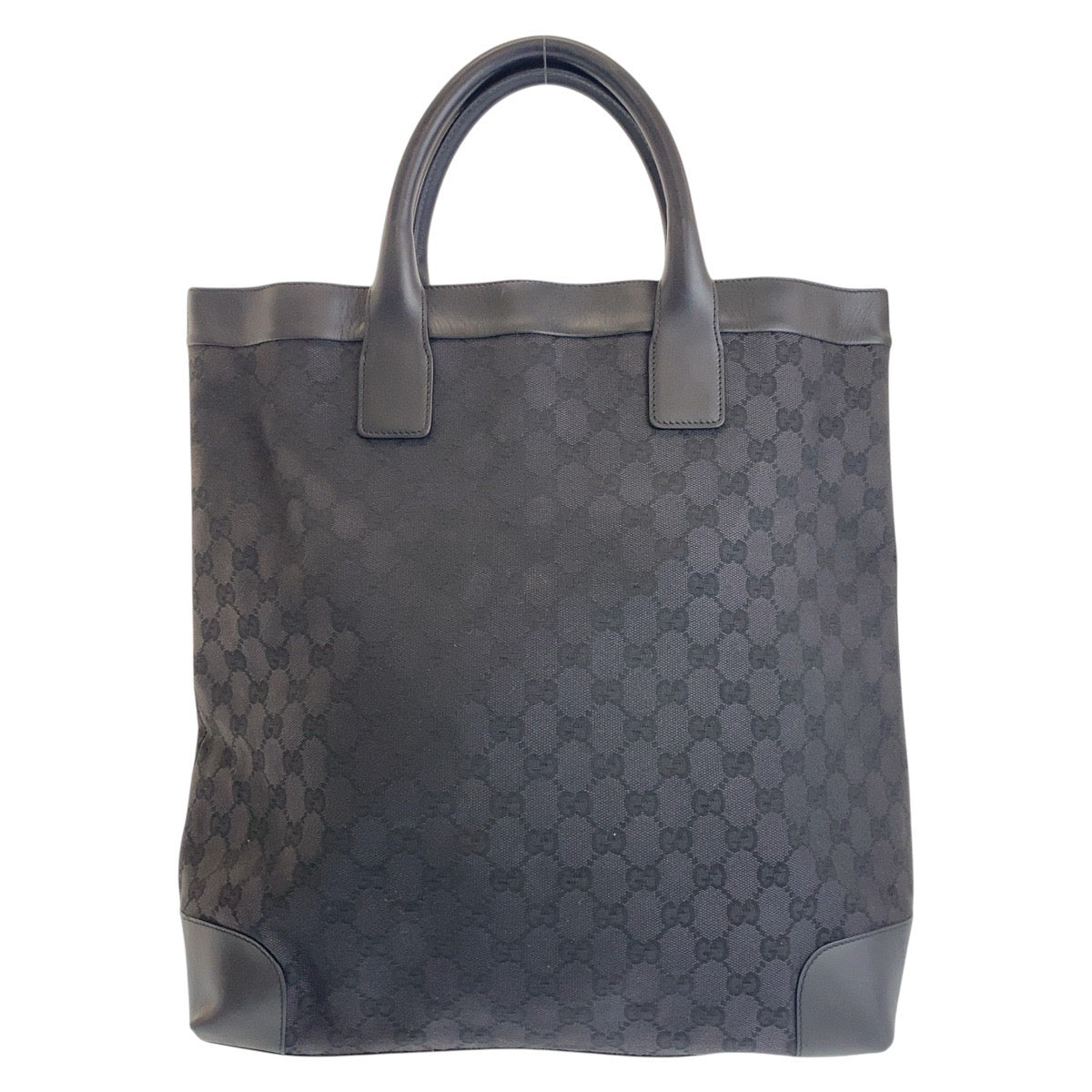 GUCCI Tote Bag GG canvas black Tote Bag Handbag Unisex Women Used