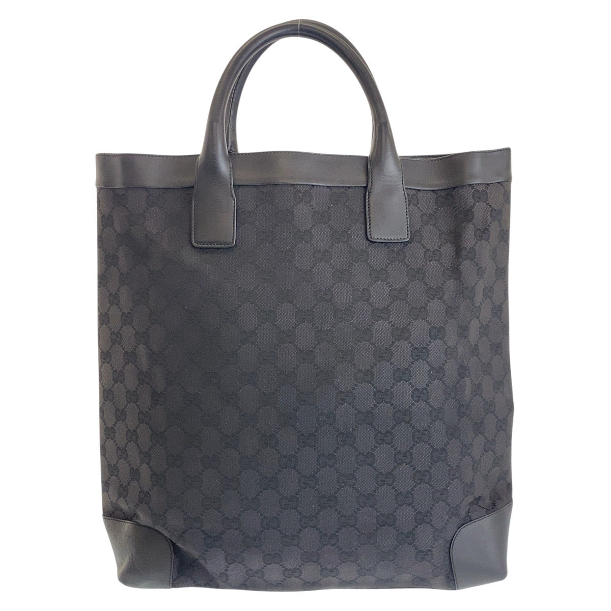 GUCCI Tote Bag GG canvas black Tote Bag Handbag Unisex Women Used
