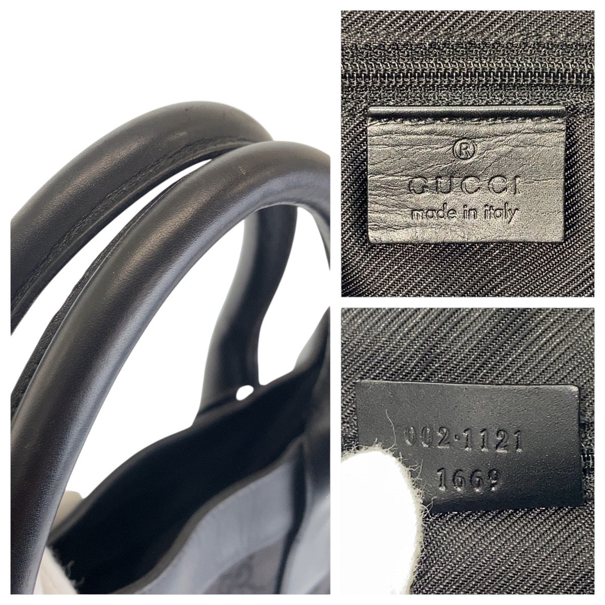 GUCCI Tote Bag GG canvas black Tote Bag Handbag Unisex Women Used