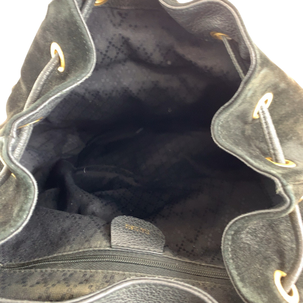 GUCCI Backpack 003 58 0016 Suede black brown Backpack Backpack Bamboo Old Gucci Women Used