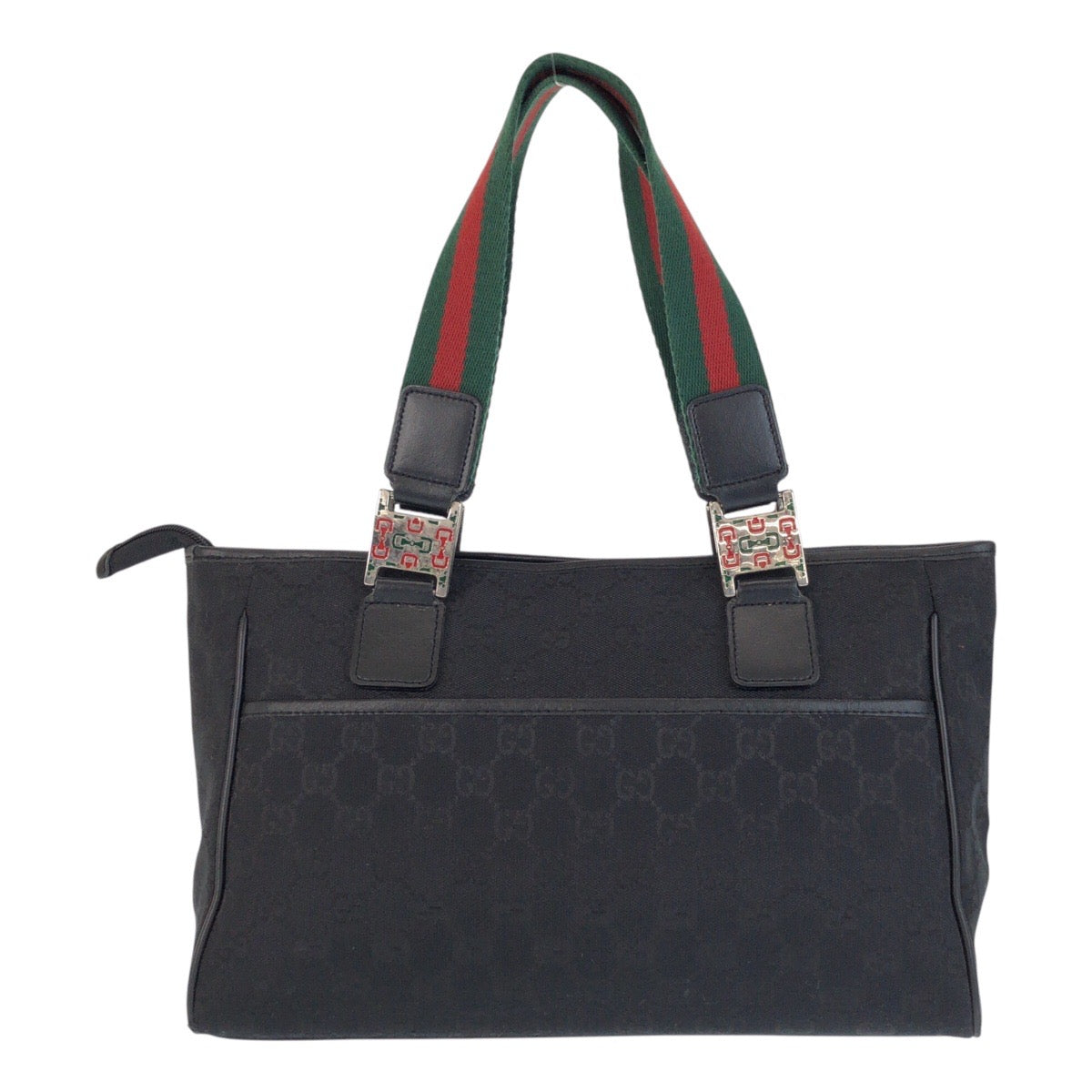 GUCCI Tote Bag GG canvas, leather black Tote Bag Shoulder Bag Sherry line Women Used