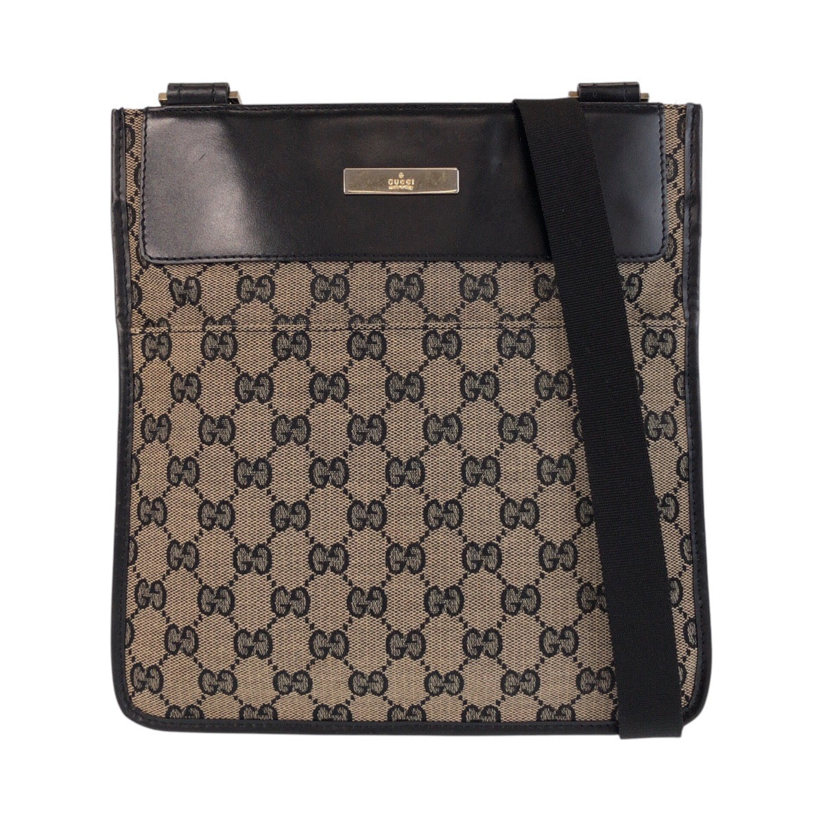 GUCCI Shoulder Bag 019 0348 GG canvas, leather Beige black Shoulder Bag pochette Women Used