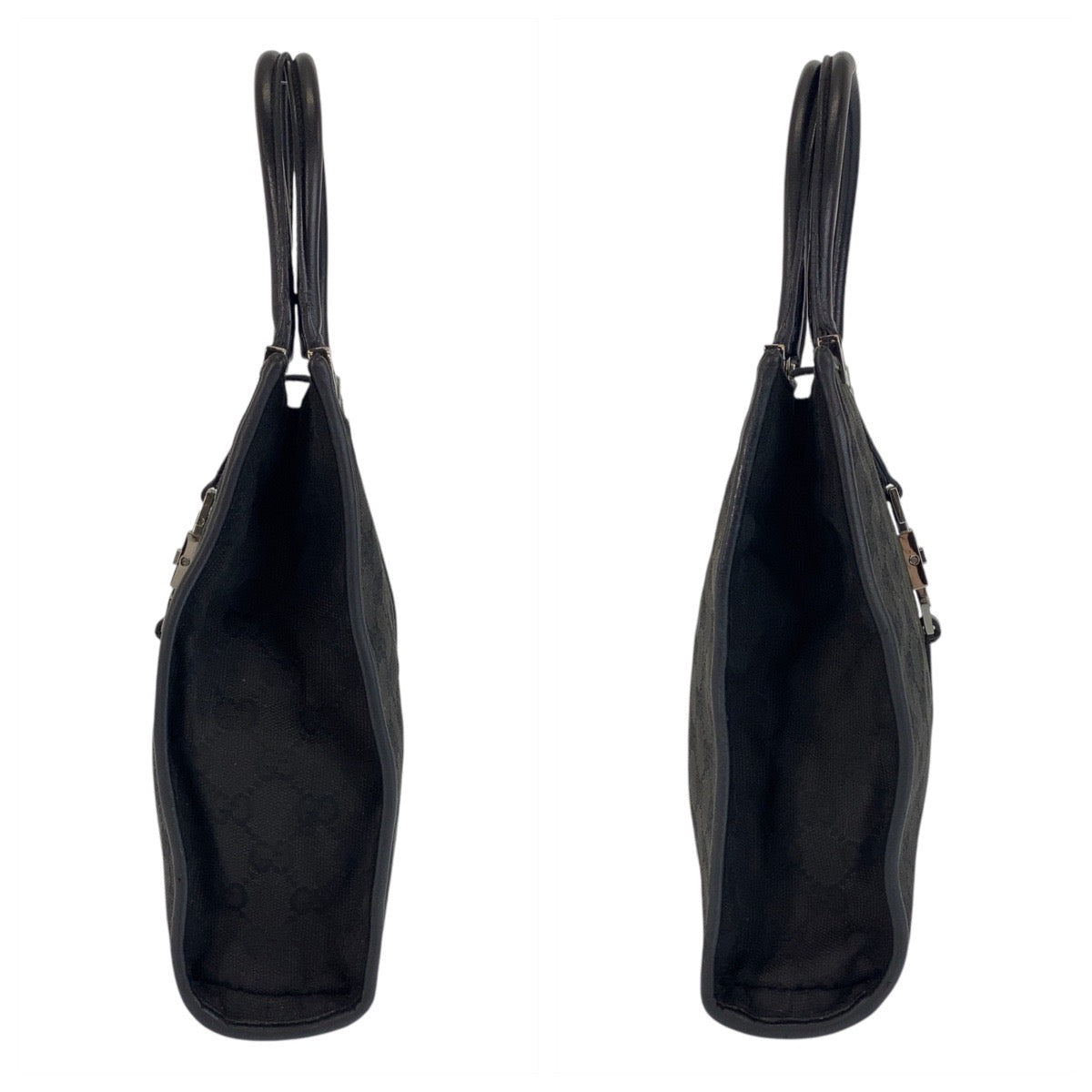 GUCCI Handbag 002 1065 GG canvas, leather Black black Handbag Tote Bag Jackie Women Used