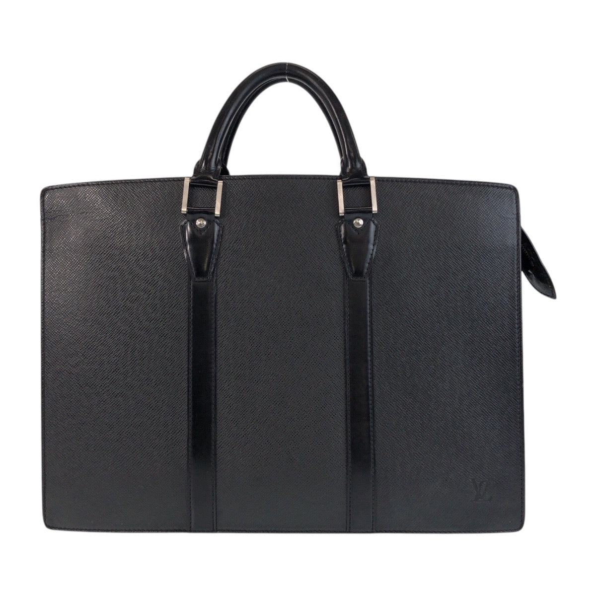 LOUIS VUITTON Business bag M30052 leather Ardoise Black SilverMetal Business bag briefcase Taiga Porto Documan Rozan mens Used