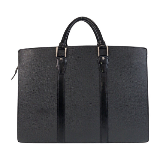 LOUIS VUITTON Business bag M30052 leather Ardoise Black SilverMetal Business bag briefcase Taiga Porto Documan Rozan mens Used