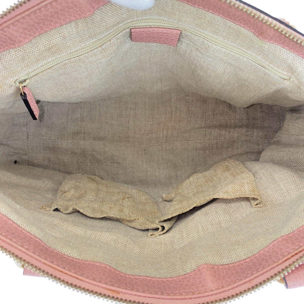 GUCCI Tote Bag 449659 leather Pink Gold Metal Tote Bag Shoulder Bag 2way GG Marmont Women Used