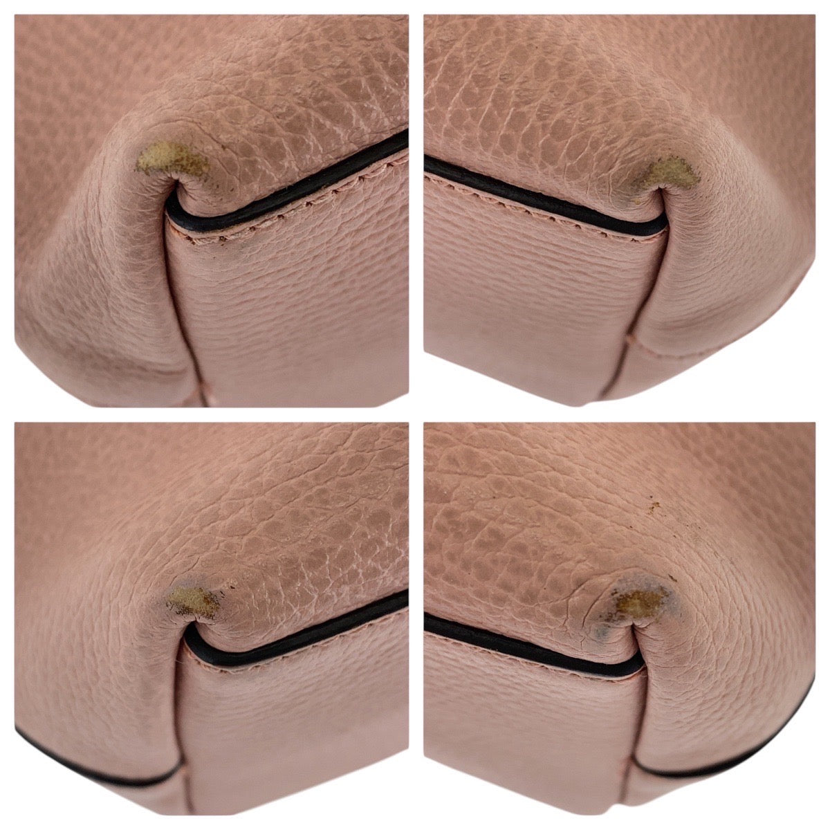GUCCI Tote Bag 449659 leather Pink Gold Metal Tote Bag Shoulder Bag 2way GG Marmont Women Used