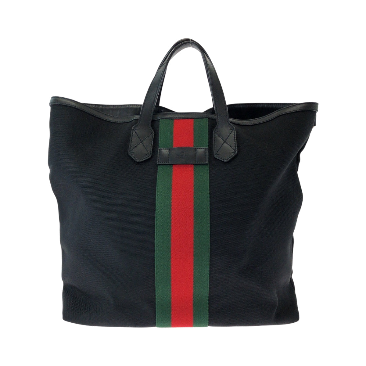 GUCCI Backpack 387105 canvas Black red green Backpack Tote Bag 2way Sherry line mens Used