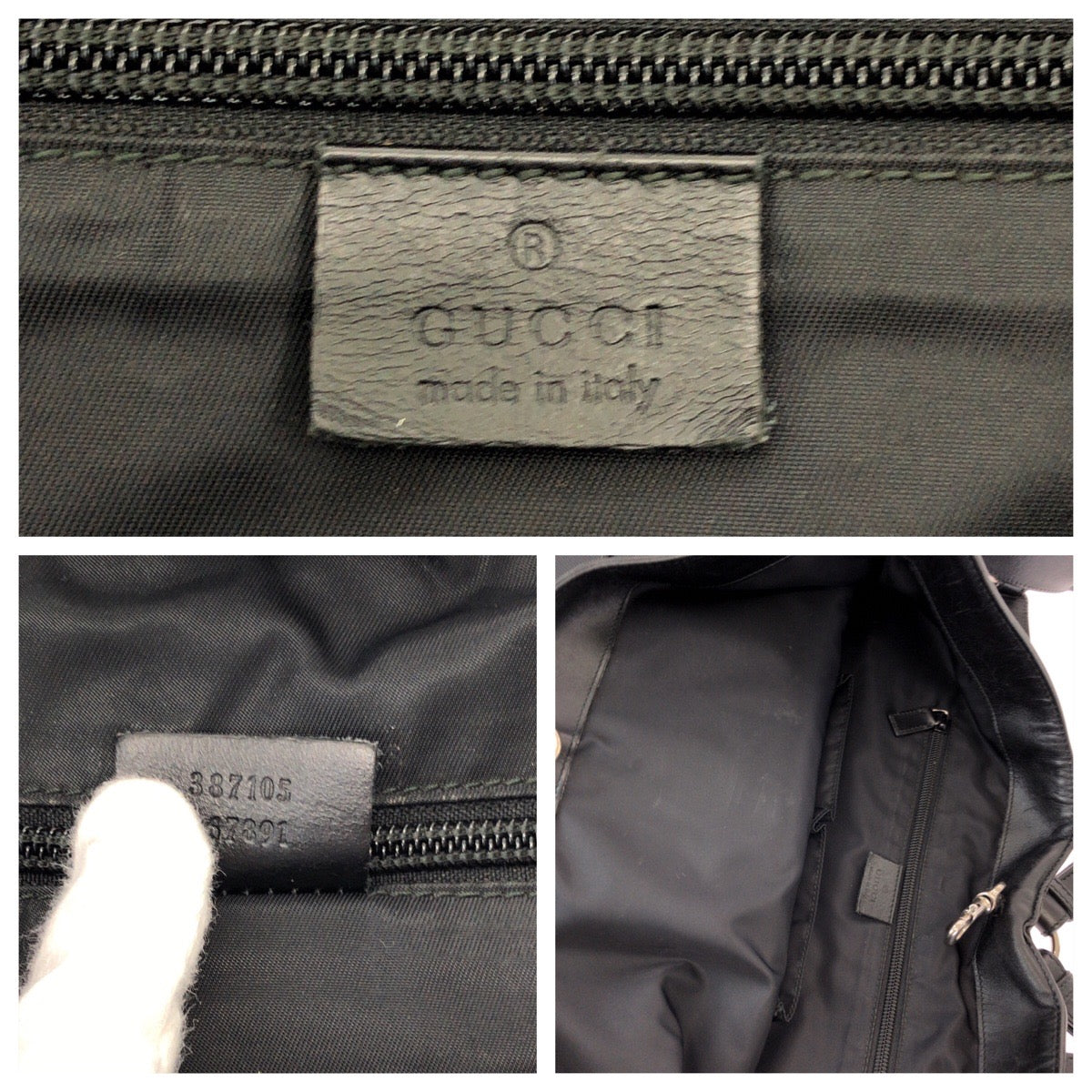 GUCCI Backpack 387105 canvas Black red green Backpack Tote Bag 2way Sherry line mens Used